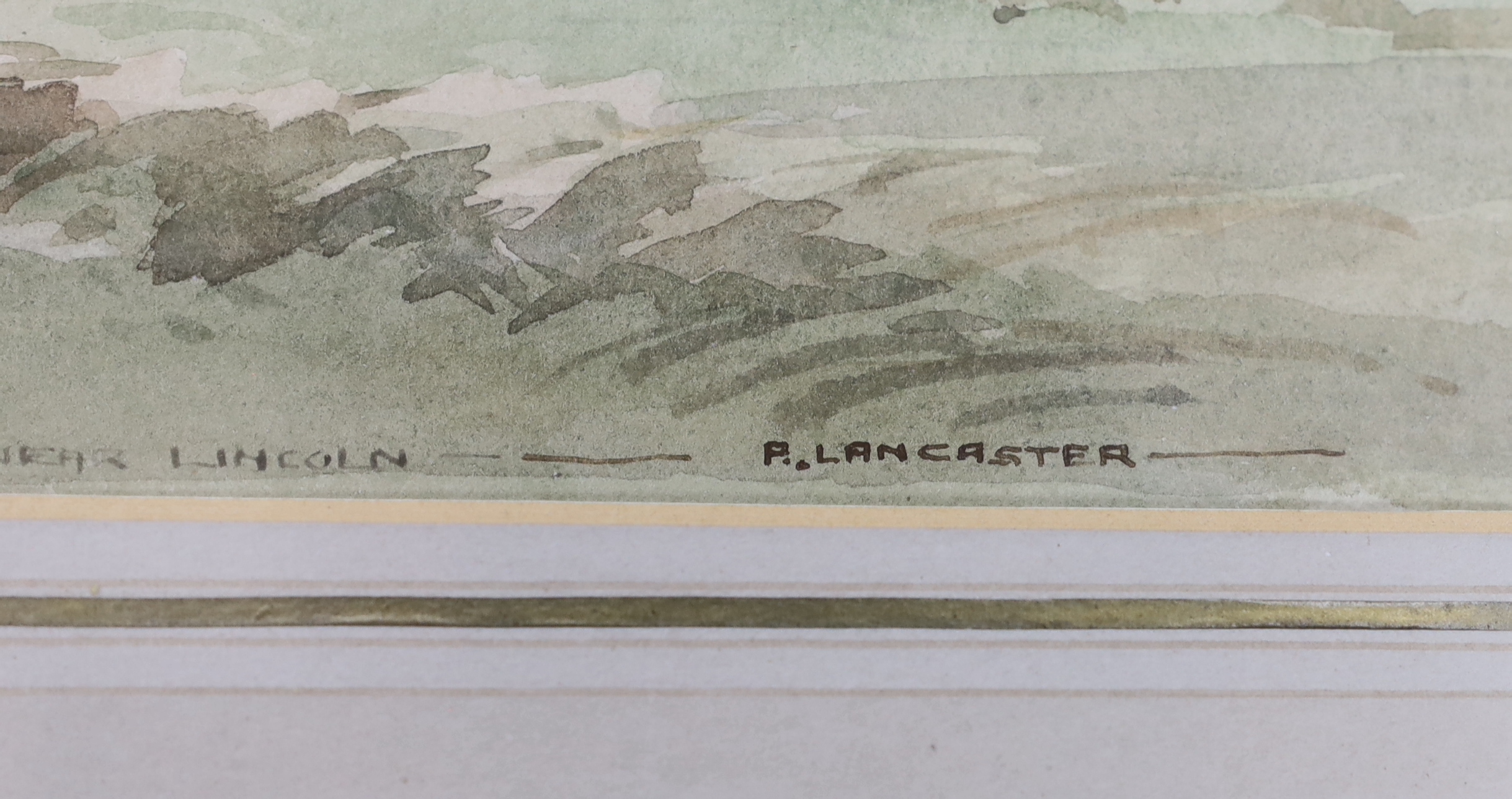 Percy Lancaster (1878-1951), watercolour, near Lincoln, signed, 34 x 49 cm